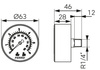 Manometr 63 mm 1-4" aksjalny 0-6 bar