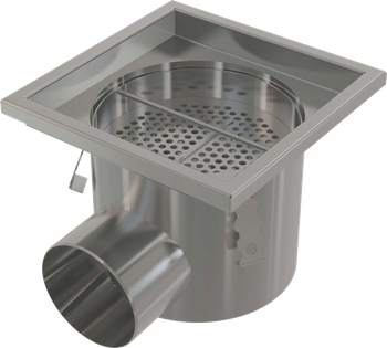 Przemysłowy odpływ punktowy 200×200, stal nierdzewna AISI 316L