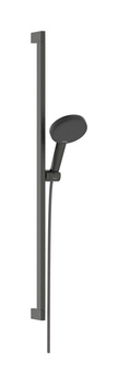HG Raindance Alive Select S Zestaw prysznicowy 125 3jet EcoSmart z drążkiem Unica E Puro 90 cm EasySlide, Czarny Chrom Szczotkowany