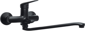 Bateria umywalkowa ścienna z wydłużoną wylewką - podłączenie na wąż nero BMO N56M