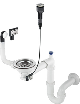 Syfon do zlewozmywaka granitowego 1-komorowego - Space-Saver stal ZXY 9982