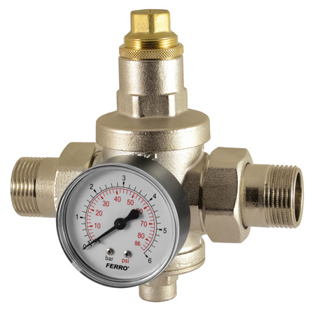 Reduktor ciśnienia 1-2" PN25 0,5-6 bar z manometrem