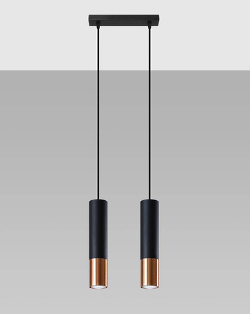Lampa wisząca LOOPEZ 2 czarny/miedź