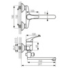 BASIC bateria wannowa z wylewką 350mm z zestawem natryskowym U28, chrom