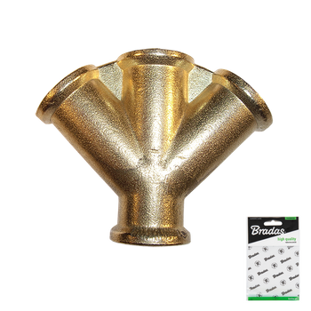 Trójnik 4x GW 3/8" MOSIĄDZ