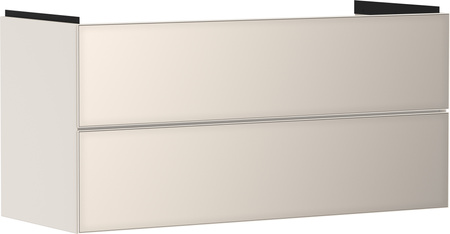 HG Xevolos E Szafka pod umywalkę wiszącą z 2 szufladami 1180/475, Piaskowy Beż Matowy, Kolor frontu: Piaskowy Beż Metaliczny