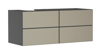 HG Xevolos E Szafka pod szlifowaną umywalkę wpuszczaną w blat/nablatową po lewej str. z 4 sz. 1370/550, Szary Łupek Mat. Kolor frontu: Brąz Strukt.