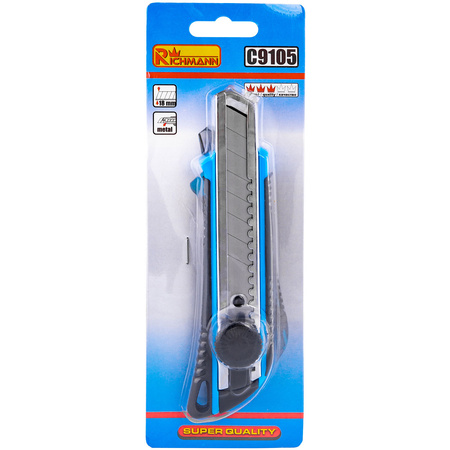 NOŻYK DO TAPET 18MM GUMOWANY Z POKRĘTŁEM