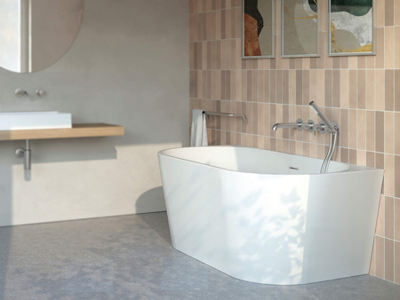 Bateria wannowa 4-otworowa podtynkowa stała stal Silia BQS F18P