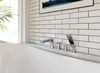 ALGEO SQUARE bateria wannowa 4-otworowa z zestawem natryskowym, chrom