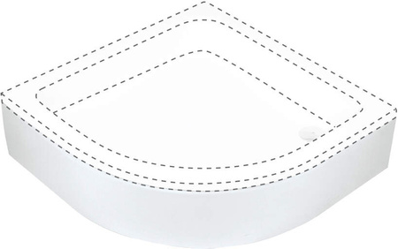 Osłona brodzika półokrągła 90 cm biały KTU 031O