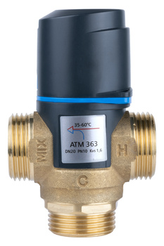 Termostatyczny zawór mieszający ATM 363, DN20, G1", 35÷60°C, Kvs 1,6 m3/h