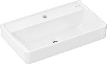 HG Xanuia Q Umywalka wisząca Compact 650/390 z otworem na baterię, bez przelewu, SmartClean, Biały