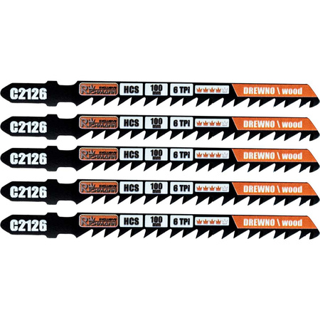 BRZESZCZOT DO WYRZ. DREWNO "T" HCS 100MM,6 TPI,CZYSTE CIĘCIE (T101D) 5 SZT/OPAK.