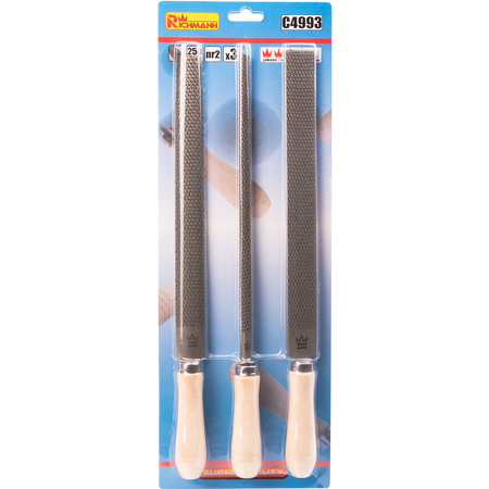 PILNIKI 3 ELEM. DO DREWNA 250 MM NR 2 Z RĄCZKAMI