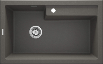 Zlewozmywak granitowy 1-komorowy antracyt metalik stal ZQE T10B