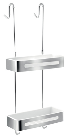 EMOTION wieszak na ręcznik regulowany z półką, biały