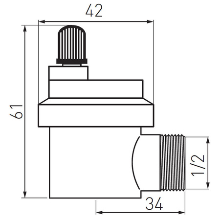 Odpowietrznik automatyczny 1-2" kątowy