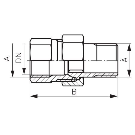 Zestaw przedłużający 1" do rozdzielacza, z zaworem odcinającym