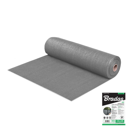 Siatka cieniująco-osłonowa 95%,1,5x25m, 160g - szare