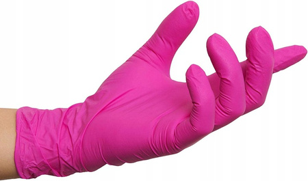 Rękawice nitrylowe różowe Mercator Nitrylex Magenta rozmiar L 100 szt. 