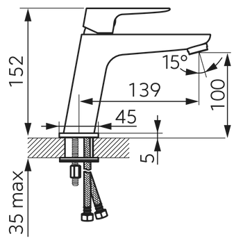 VITTO VL bateria umywalkowa stojąca, korek z tworzywa click-clack, złota