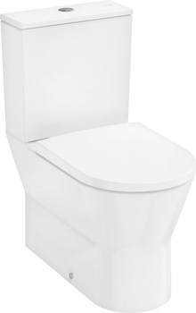 HG EluPura Original S Kompakt WC 640, przyścienny, odpływ poziomy/pionowy, AquaChannel Flush, z deską, Biały