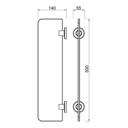 SMILE półka szklana, gun metal