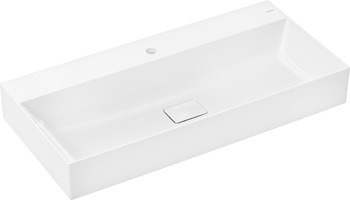 HG Xevolos E Umywalka wpuszczana w blat 1000/480, szlifowana z otworem na baterię, bez przelewu, SmartClean, Biały