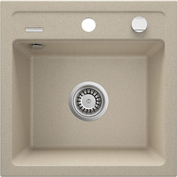 Zlewozmywak granitowy 1-komorowy piasek stal ZQZ 7103