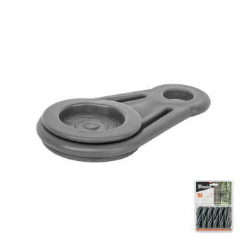 BUNGEE CORD CLIPS klips oczkowy z uchwytem - blister grey