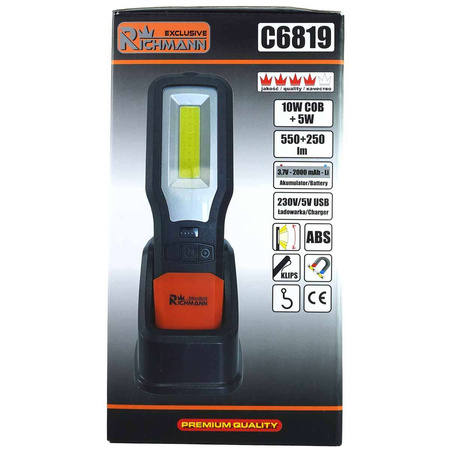 LAMPA AKU. ZE STACJĄ DOKUJĄCĄ 10W + 5W,REGULACJA MOCY
