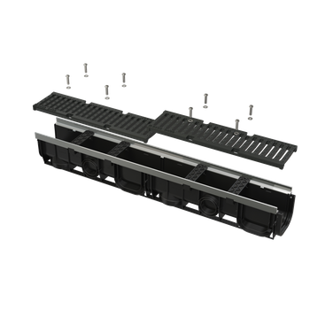 Odwodnienie zewnętrzne 100 mm z obramowaniem metalowym, ruszt żeliwny, D400