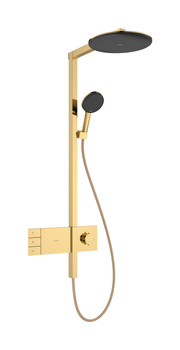 HG Raindance Alive S Komplet prysznicowy 300 2jet EcoSmart z termostatem ShowerSelect Comfort, Złoty Optyczny Polerowany