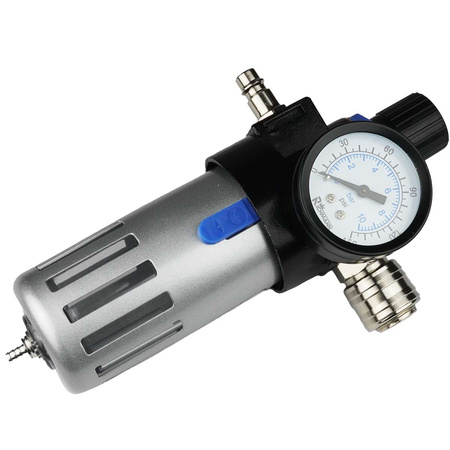 FILTR POWIETRZA Z REDUKTOREM, ODWADNIACZ 1/4', ALU.