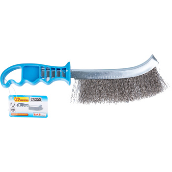 SZCZOTKA DRUCIANA STAL NIERDZEWNA 240MM, PLASTIKOWA RĄCZKA