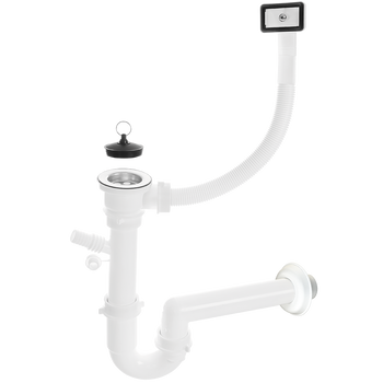 Syfon 2" z przelewem do zlewozmywaka 1-komorowego