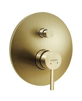 CIRICULUS bateria natryskowa podtynkowa 2F, złoto szczotkowane