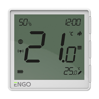 Internetowy, natynkowy regulator temperatury ZigBee, akumulatorowy, biały