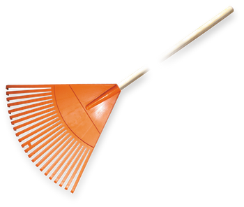 Grabie wachlarzowe, 22 zęby, trzonek drewniany lakierowany