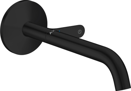 AX One Bateria umywalkowa Select z wlewką 220 mm, ścienna, podtynkowa, Czarny Matowy