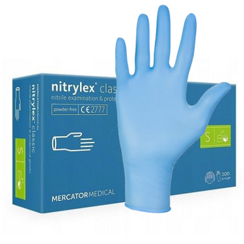 Rękawice nitrylowe niebieskie Mercator Nitrylex Classic Blue rozmiar S 100 szt.