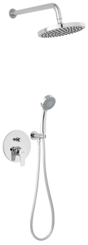 RITTO zestaw natryskowy z 2-funkcyjną podtynkową baterią, rączką natryskową i deszczownicą, chrom