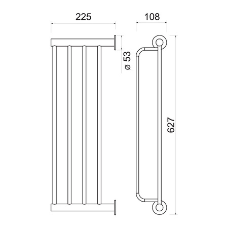 SMILE wieszak na ręcznik z półką, czarny