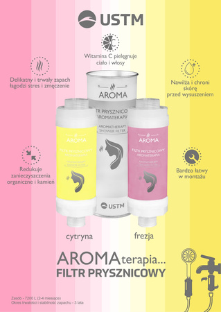 Filtr prysznicowy zapachowy Aromaterapia Lemon USTM