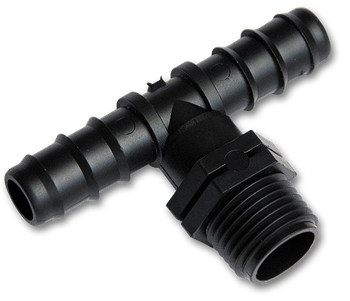 Trójnik GZ 1/2", 2x wtyk na wąż 25mm