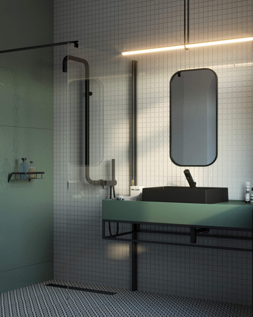 Ścianka prysznicowa / walk-in systemu Kerria Plus 110 cm nero KTS N31P