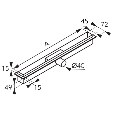 SLIM PRO odpływ liniowy 60cm, czarny