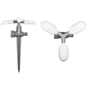 WHITE LINE Regulowany zraszacz obrotowy, wbijany, 3x listek