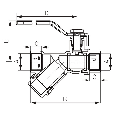 Zawór kulowy  z filtrem 3-4" Herkules